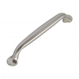 Brushed Nickel Finish Round Ended Kitchen Cabinet 'D' Handle